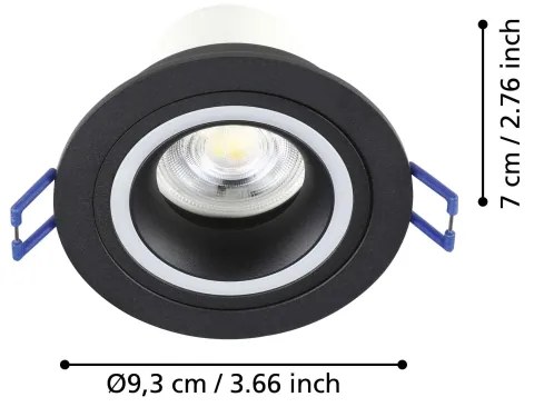 Eglo 900764 - LED RGBW Stmievateľné podhľadové svietidlo CAROSSO-Z 4,7W/230V čierna