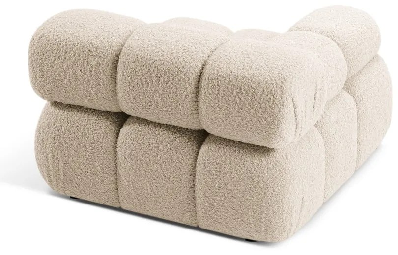 Béžový modul pohovky z textílie bouclé (ľavý roh) Bellis – Micadoni Home