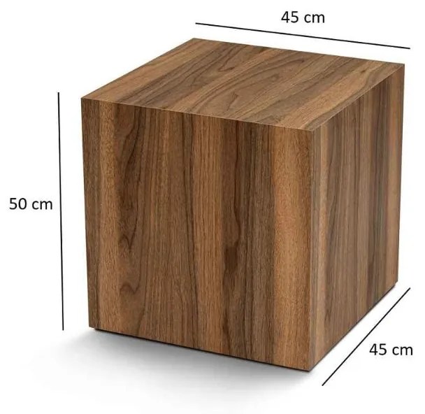 Dizajnový odkladací stolík Taliesin 45 cm vzor orech