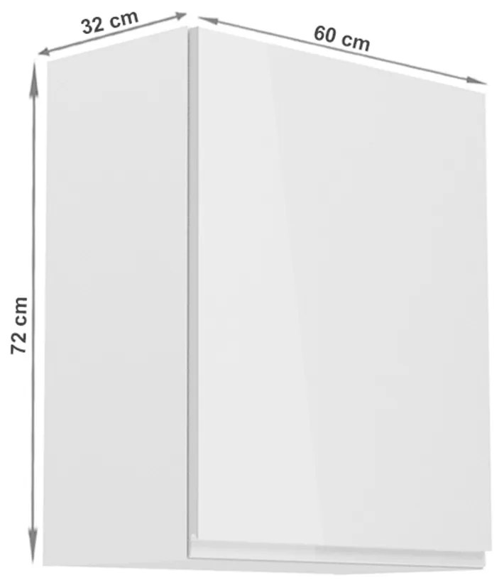 Horná kuchynská skrinka G601F Aurellia (biela + biely lesk) (P). Vlastná spoľahlivá doprava až k Vám domov. 1015734