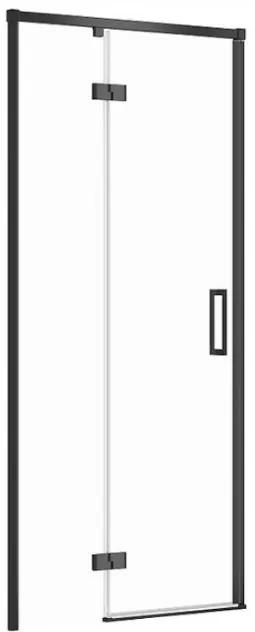 Cersanit Larga, krídlové dvere do otvoru 90x195cm, ľavé prevedenie, 6mm číre sklo, čierny profil, S932-128