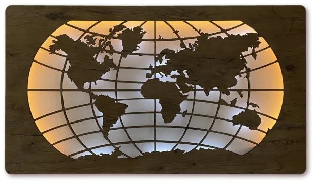 Svietiaci obraz Mapa sveta na batériu