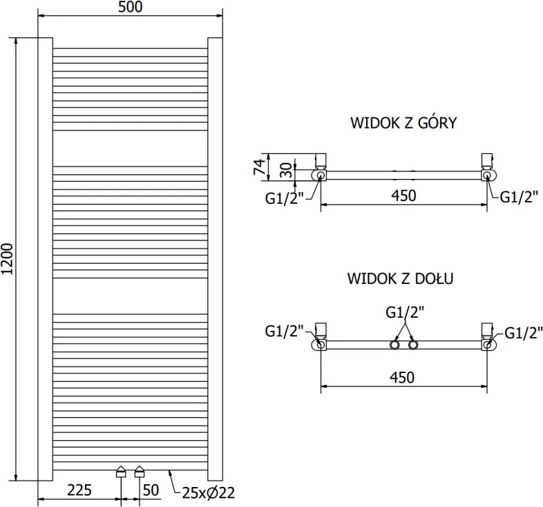 Mexen Mars, vykurovacie teleso 1200 x 500 mm, 528 W, antracitová, W110-1200-500-00-66