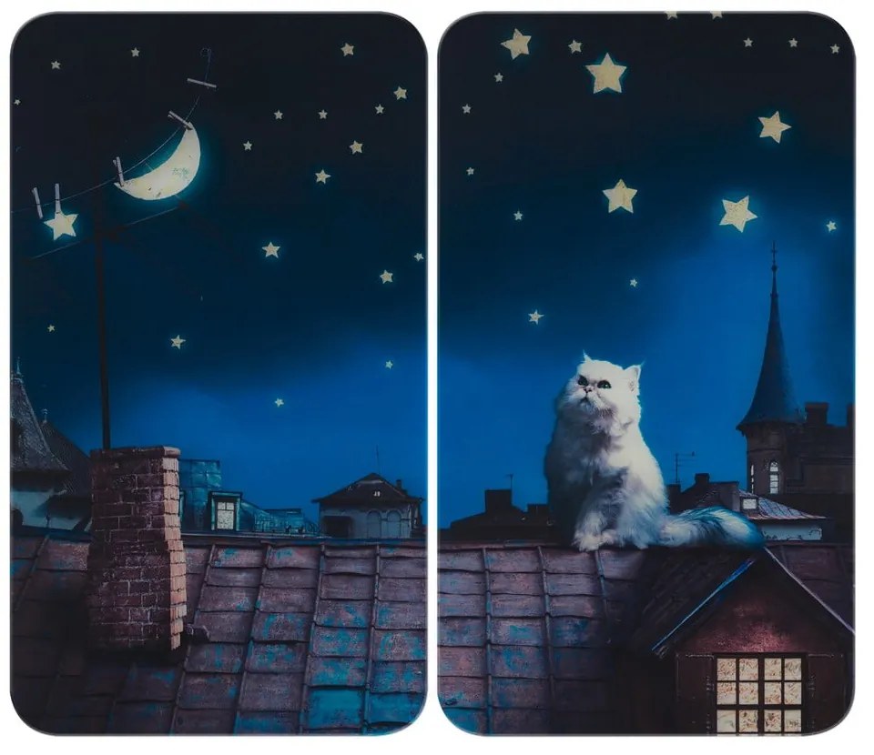 Kryty na sporák v súprave 2 ks z tvrdeného skla 30x52 cm - Maximex