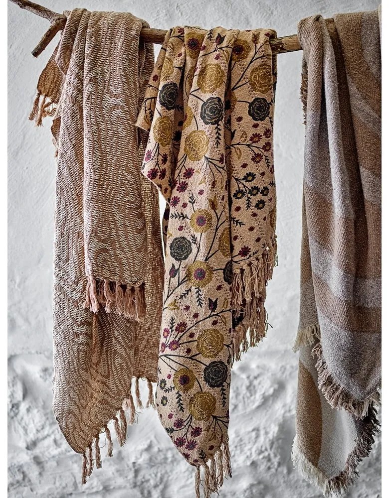 Hnedá deka z recyklovanej bavlny 130x160 cm Eydis – Bloomingville