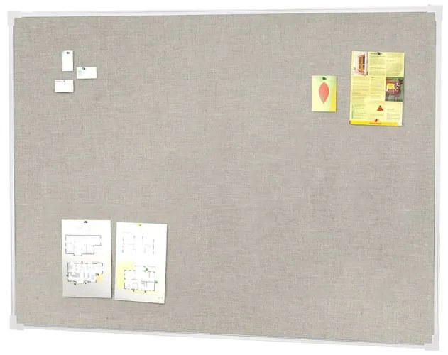 Nástenka s hliníkovým rámom ELIZA, 900x600 mm, svetlošedá