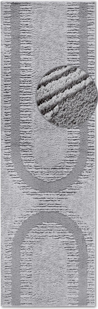 Behúň Gallery 106088 Light Grey z kolekcie Elle, 80x240, šedá, obývacia izba, ELLE Decoration