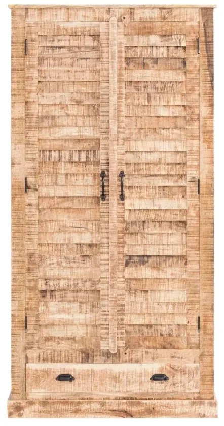 furniture-nabytek.cz - Masívna šatní skriňa Caribou z mangového dreva, lakovaná, prírodná farba – 90×60×180 cm