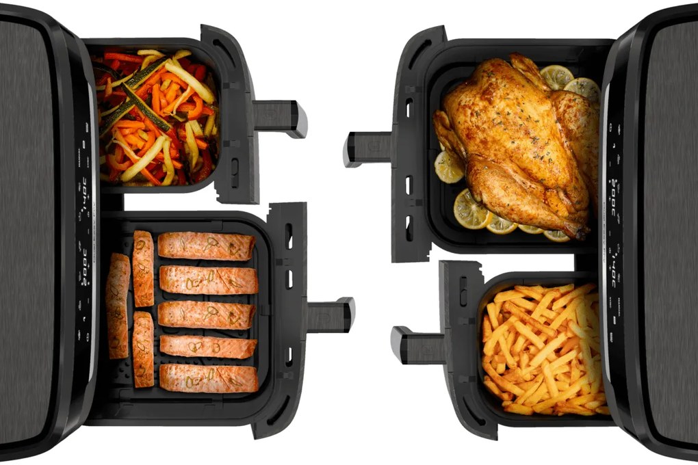 Teplovzdušná fritéza Tefal Dual XXL Easy Fry EY942HE0 Čierna