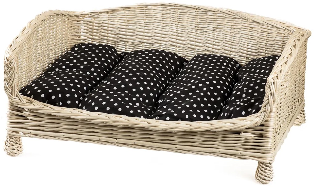 Pelíšok prútený bielený pre zvieratá Theo II.š. 60 x hl. 50 x v. 30(cm)