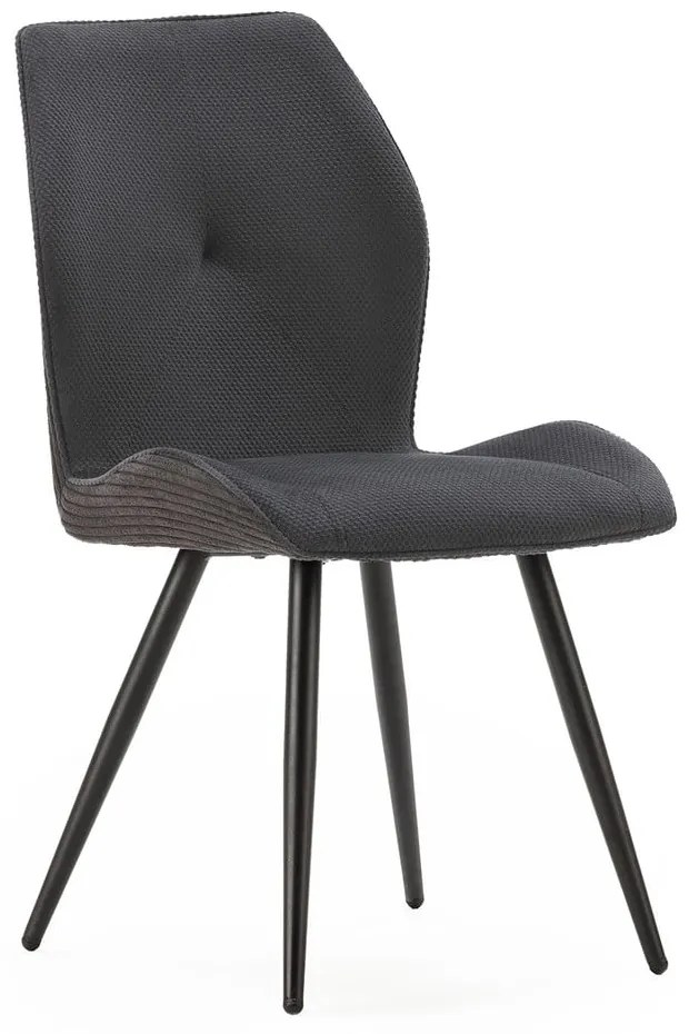 Čierne menčestrové jedálenské stoličky v súprave 2 ks Adaya – Marckeric