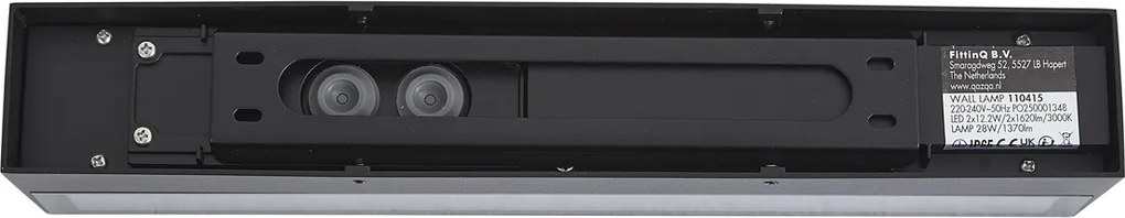 Priemyselné vonkajšie nástenné svietidlo čierne 38 cm vrátane LED IP65 - Hannah