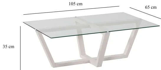 Konferenčný stolík AMALFI 35x105 cm borovica/číra