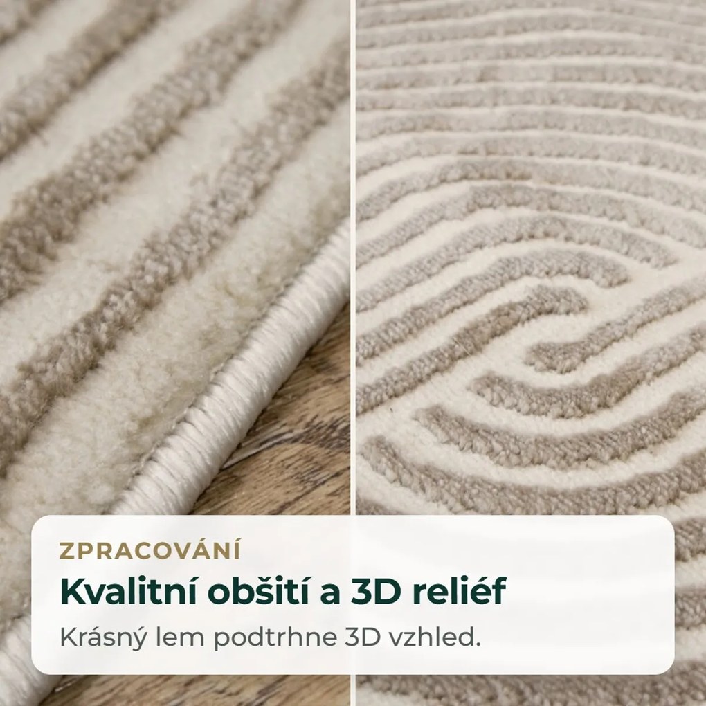 Angel Carpet, Kusový koberec Zafiro 19 Gold, 60x110, žltá, kancelária