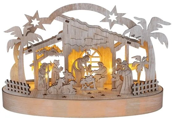 Solight 1v275 - LED Vianočná dekorácia LED/2xAA/teplá biela betlehém