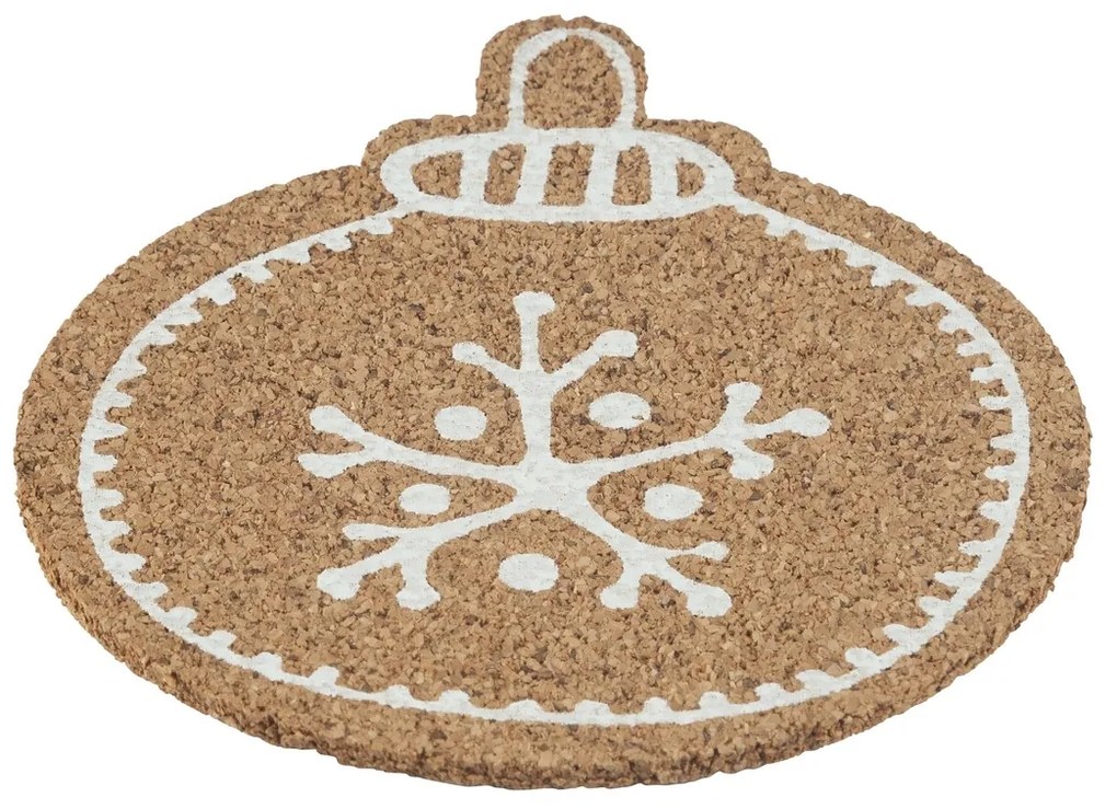 Altom Korková podložka pod hrnček Christmas tree bauble 10,7 x 10 x 0,3 cm, sada 6 ks