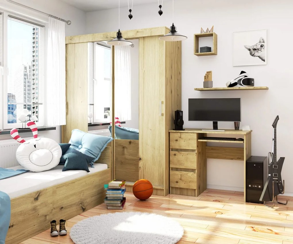 Psací stůl A-6 90 cm dub artisan levý