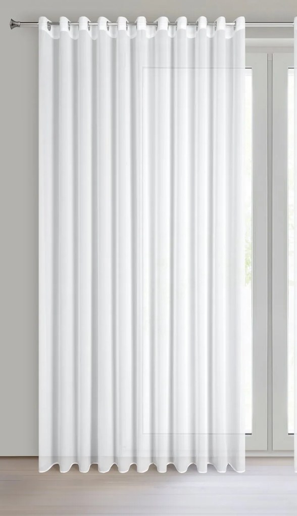 ZÁCLONA NA KRÚŽKOCH DEBRA 300X140 CM BIELA