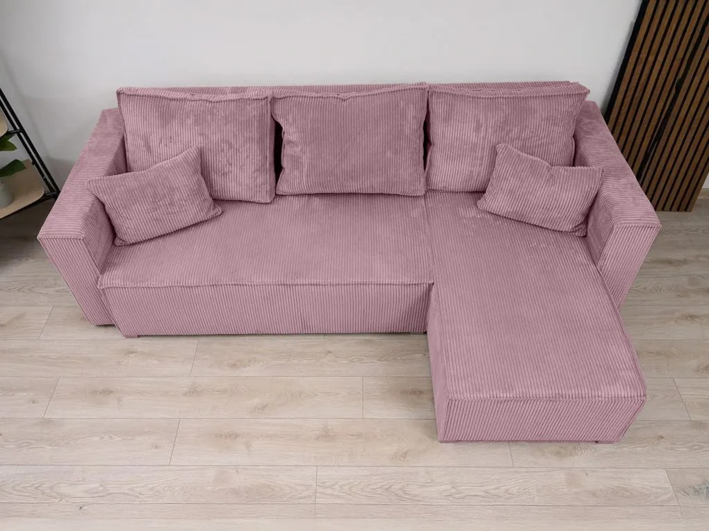 Svetlofialová rohová pohovka SMART COSARO, obojstranná + 2 vankúšiky ZADARMO