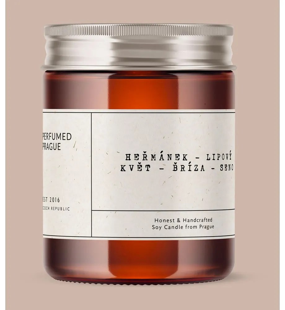 Vonná sójová sviečka doba horenia 40 h #57 Chamomile, Linden, Birch – Perfumed Prague