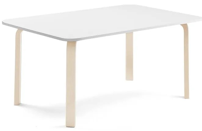 Stôl ELTON, 1400x800x590 mm, laminát - biela, breza