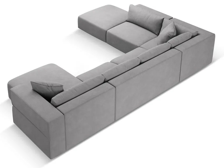 Svetlosivá rohová pohovka do "U", ľavý roh Esther – Milo Casa