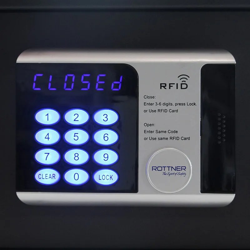 Rottner Nábytkový elektronický trezor RFID LAP, 200 x 435 x 370 mm, RFID čip/karta