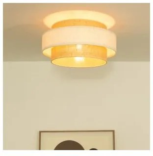 Stropné svietidlo BOHO 1xE27/60W/230V pr. 40 cm krémová/juta