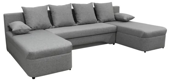 Univerzálna rozkladacia rohová sedacia súprava s úložným priestorom vo tvare U ALMEIDA sivá