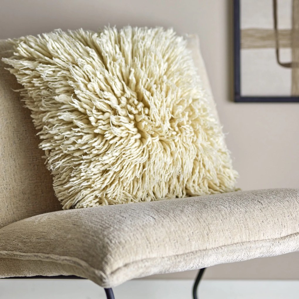 Bloomingville Vlnený vankúš Star Nature Wool 45 × 45 cm