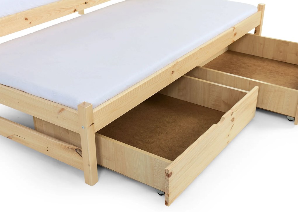 Wilsondo Poschodová posteľ s prístelkou Petra 5 - prírodná Rozmer: 180x80