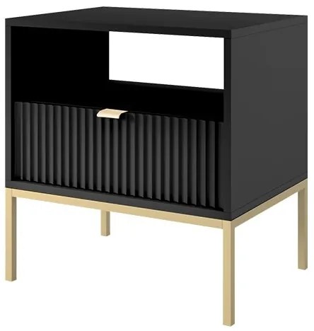 Nočný stolík NOVA 56x54 cm čierna/zlatá