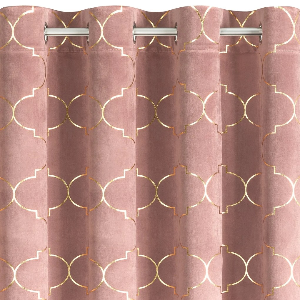 ZATEMŇOVACÍ ZÁVES NA KRÚŽKOCH GISEL 140X250 CM STARORUŽOVÁ