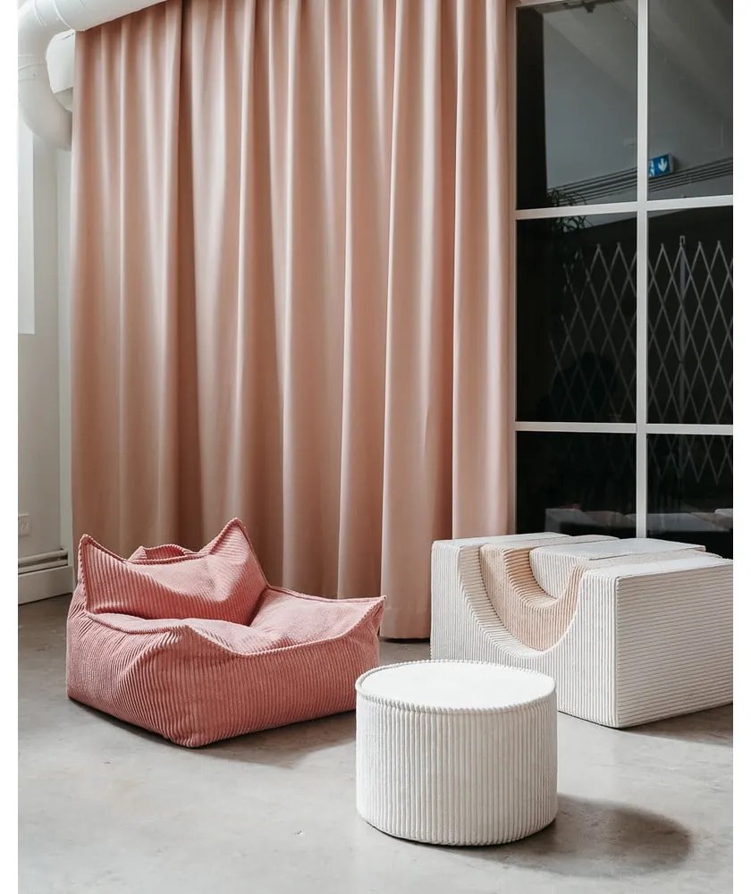 Krémový menčestrový detský puf – Wigiwama