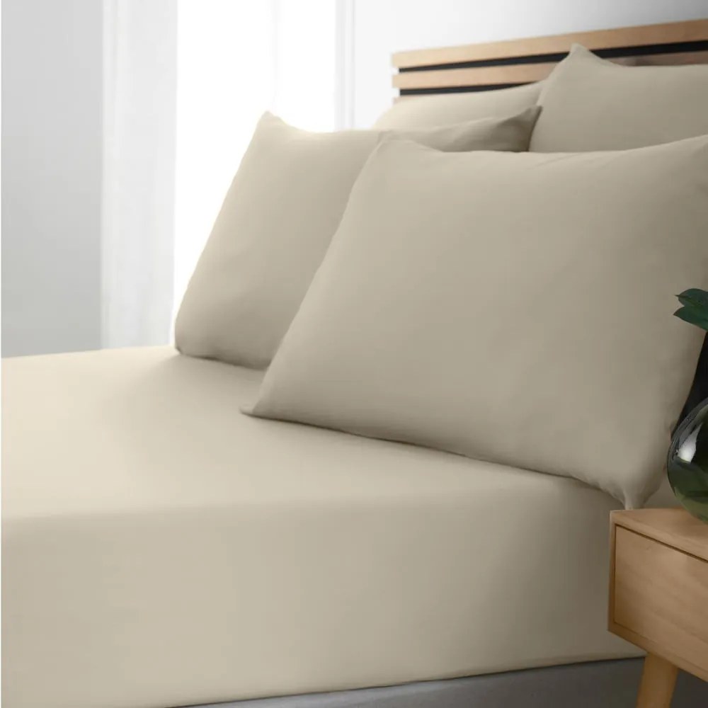 Béžová napínacia plachta 90x190 cm So Soft Easy Iron – Catherine Lansfield