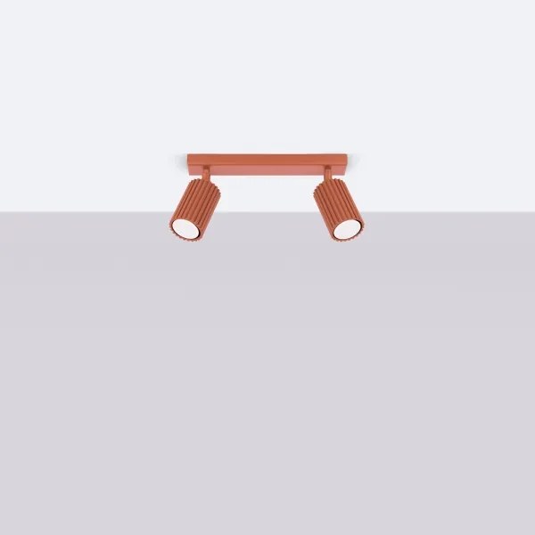 Sollux SL.1637 - Bodové svietidlo KARBON 2xGU10/10W/230V červená