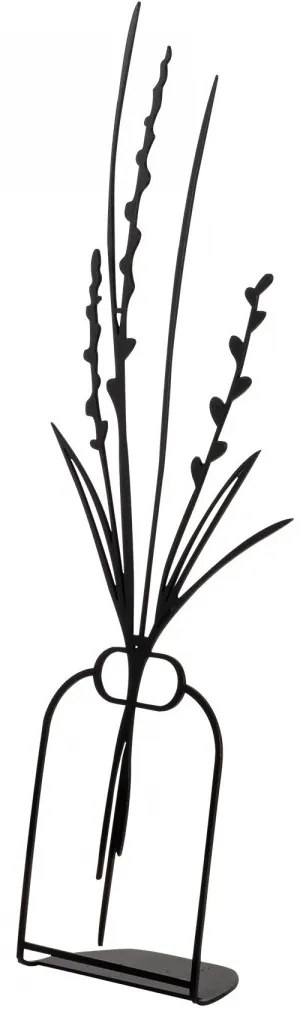 Kovová dekorácia Flowerpot III 44 cm čierna