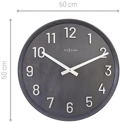 Nástenné hodiny NeXtime Precious Ø50 cm tmavohnedé