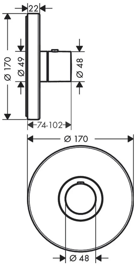 Axor ShowerSelect - Termostat HighFlow pod omietku, chróm 36721000