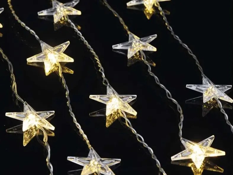 LED vianočný záves Hviezdy, 120x90 cm