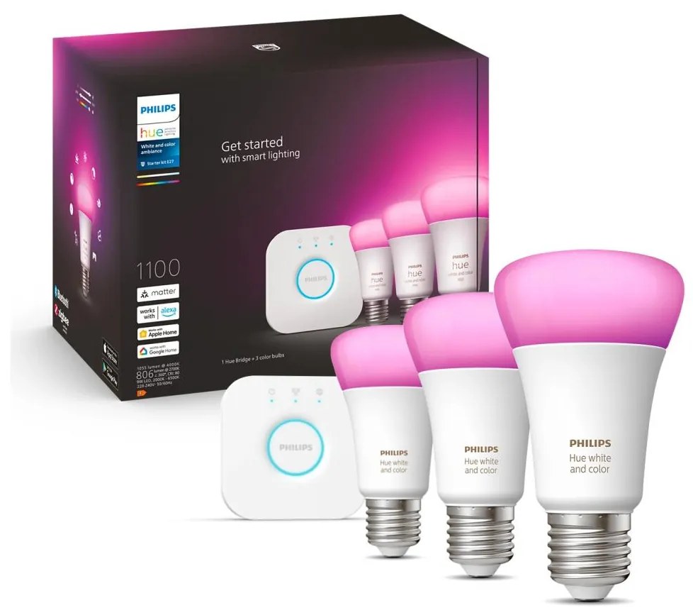 Philips Základná sada Philips Hue WACA 3xE27/9W/230V 2000-6500K + zariadenie k prepojeniu P4899