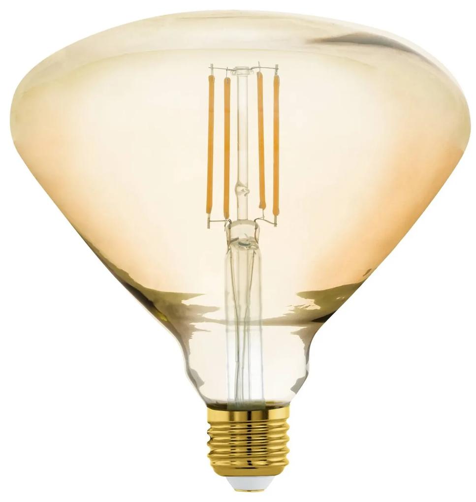 EGLO Retro stmievateľná filamentová LED žiarovka, E27, BR150, 4,5 W, 470lm, 2200K, teplá biela, jantárová