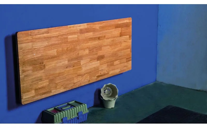 Sklápací dielenský stôl na stenu, buková škárovka, 1200 x 580 mm