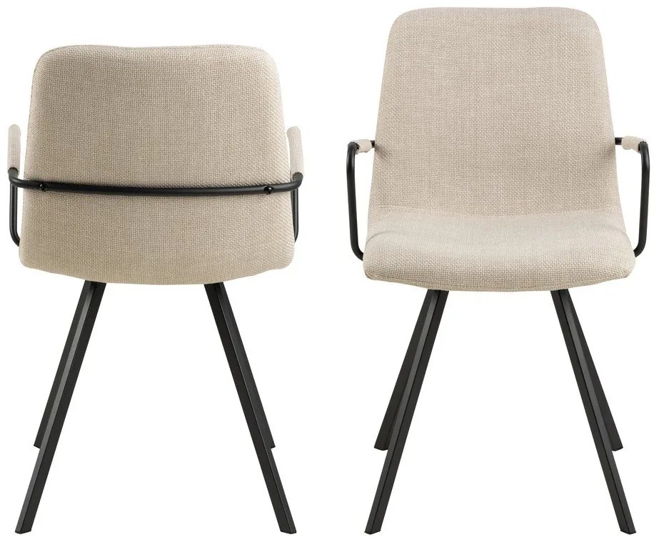 Krémové jedálenské stoličky v súprave 2 ks Selina – Actona