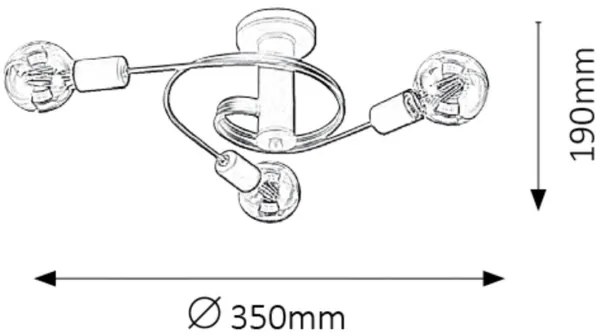 Rabalux 2095 - Prisadený luster CARLY 3xE27/15W/230V čierna