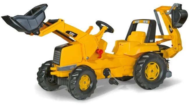 Šlapací traktor CAT s prednou aj zadnou lyžicou Rolly Toys 813001