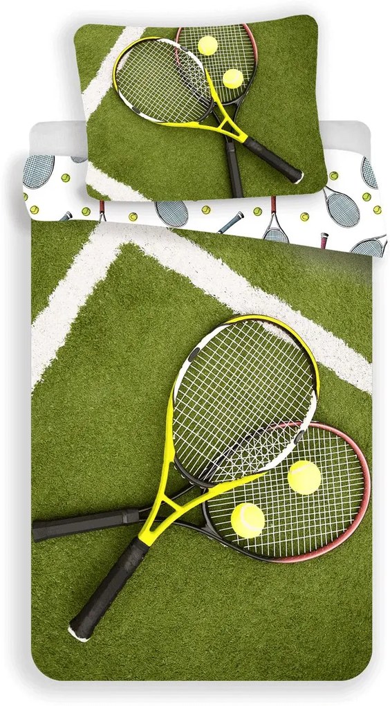 Bavlnené obliečky TENIS zelené Rozmer obliečky: 70 x 90 cm | 140 x 200 cm