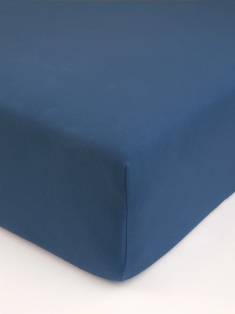 Jersey prostěradlo s elastanem 140 × 200 cm – námořnicky modré