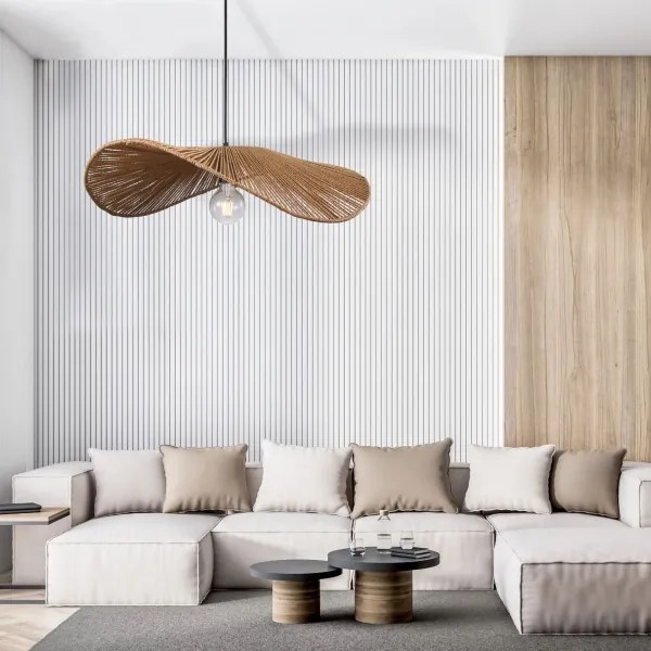 Luster na lanku CAPRI 1xE27/20W/230V pr. 60 cm bambus