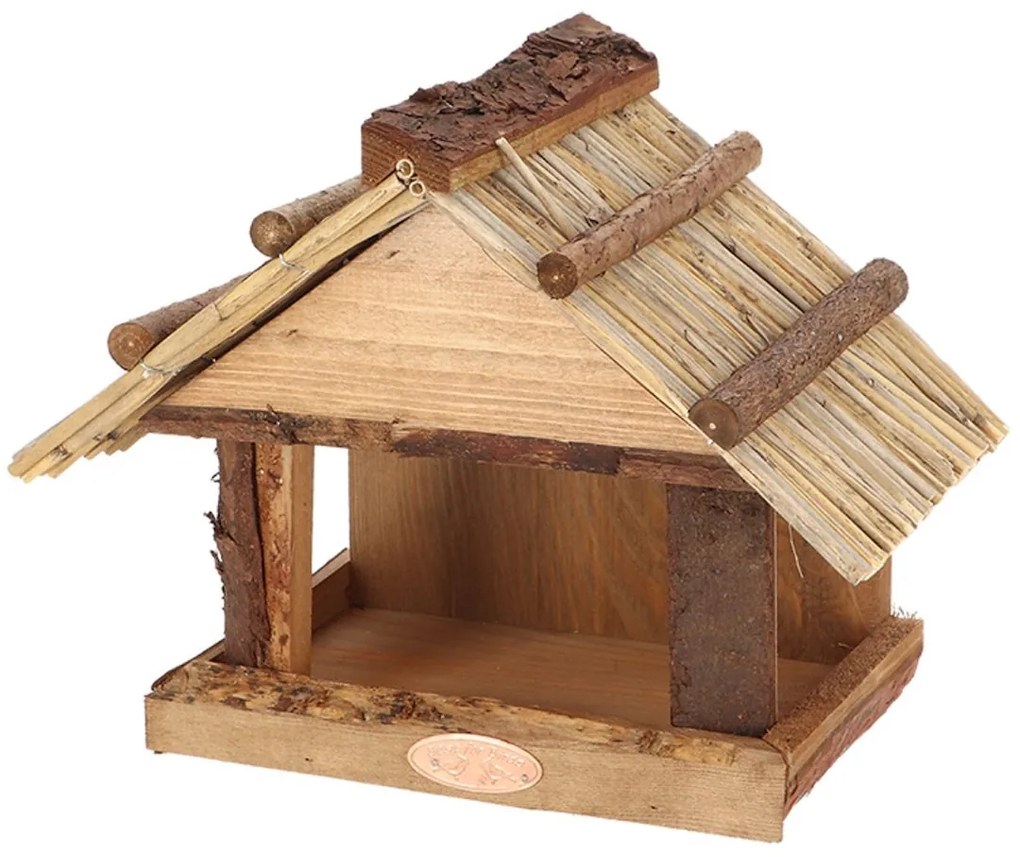 Kŕmidlo pre vtáky Wood, 22,5x27,5x17,5 cm, drevo, hnedá
